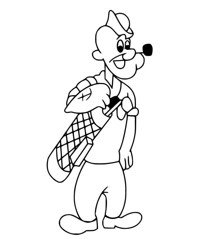 Popeye Playing Golf Coloring Page