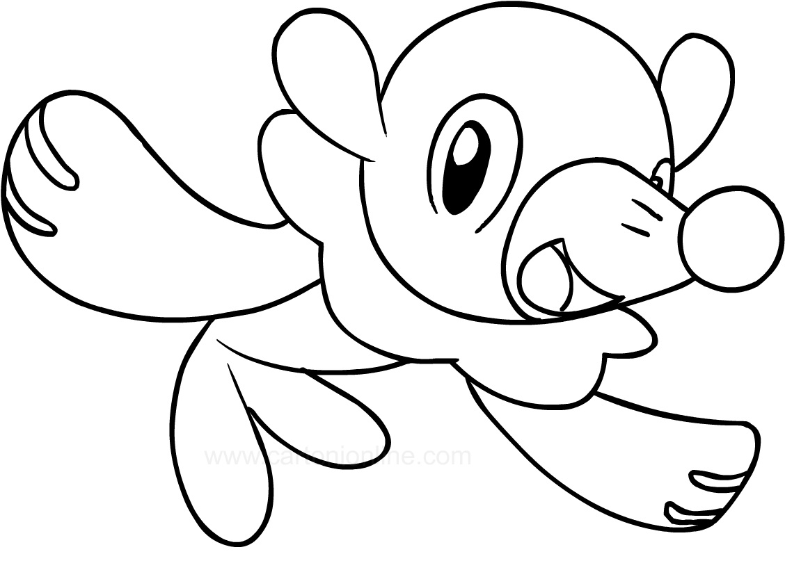 Popplio Swimming Coloring Page