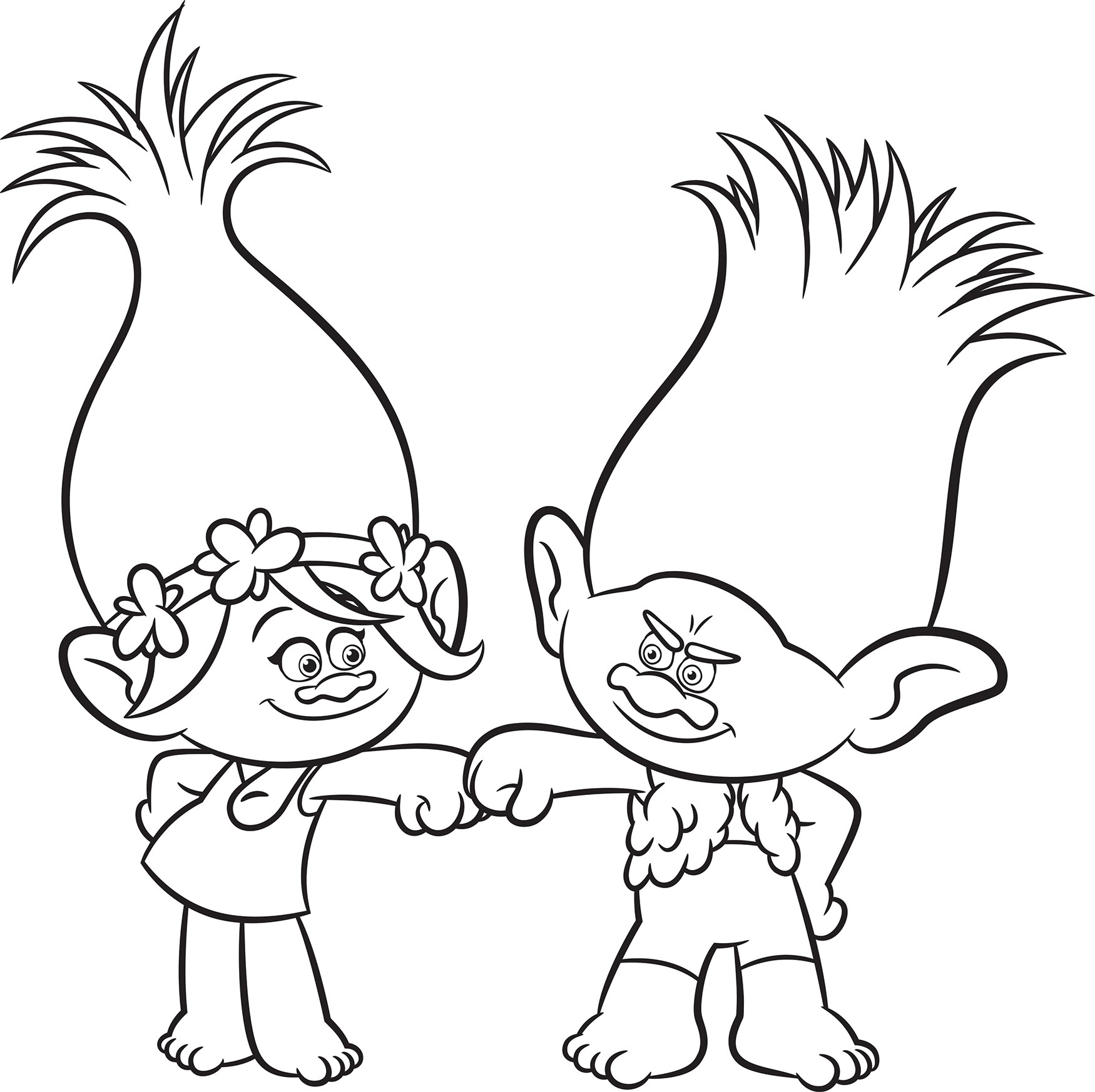 Poppy And Branch Smiling Coloring Page