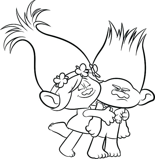 Poppy Hugging Branch Coloring Page