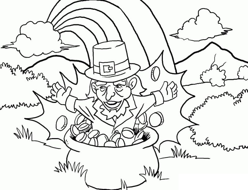 Pot of Gold 12 Coloring Page