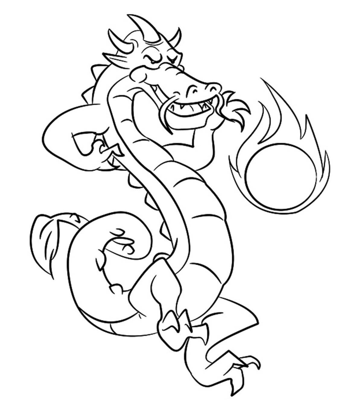 Powerful Chinese Dragon Coloring Page