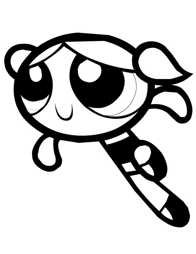 Powerpuff Girls Bubbles Character Coloring Page