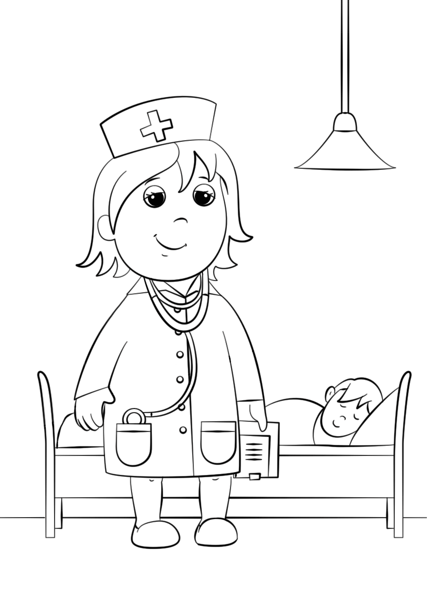 Practice to be doctor Coloring Page