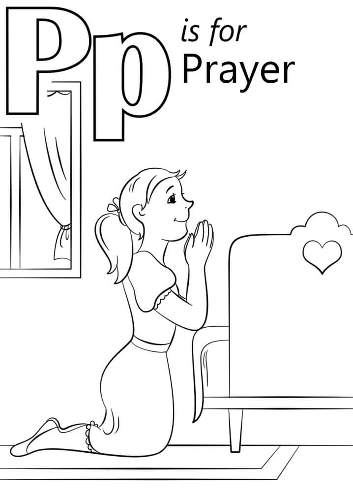 Prayer Letter P Coloring Page