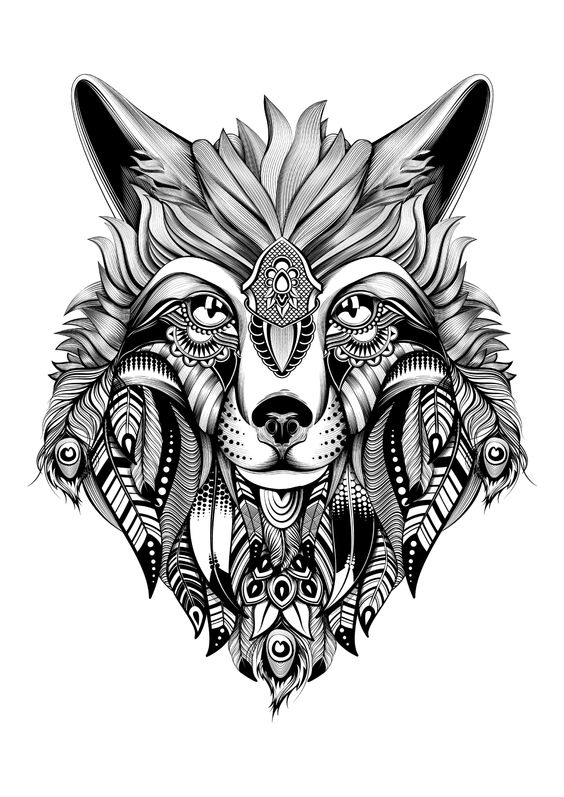 Premium Wolf Adult Hd High Quality Coloring Page