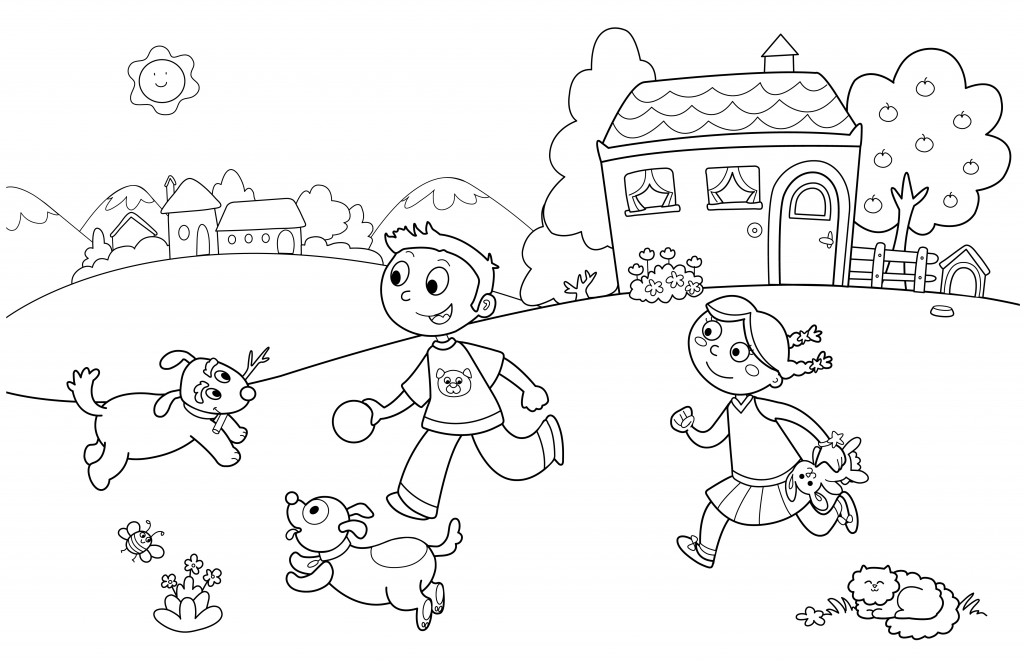 Preschool S Summer Playing Funefdb Coloring Page