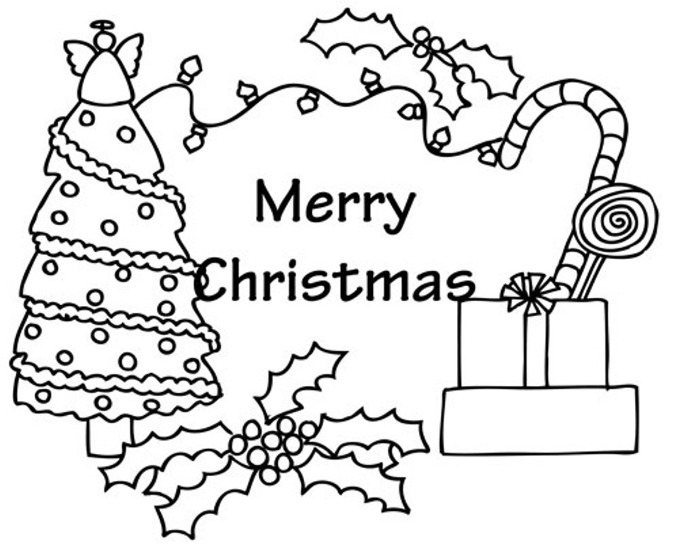 Presents And Tree Free Coloring Page