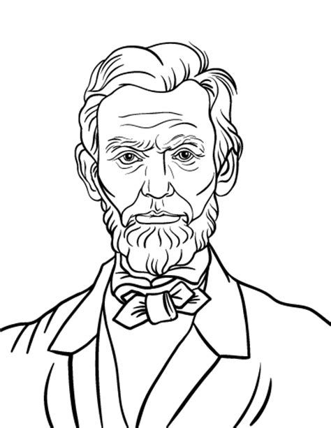 President Abraham Lincoln Serious Coloring Page