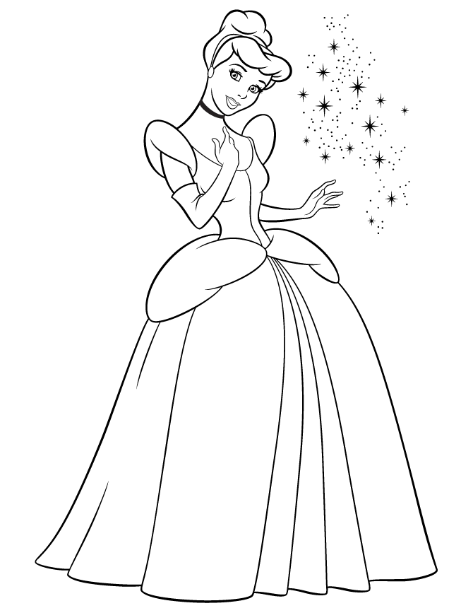 Pretty Cinderella For Girls Coloring Page
