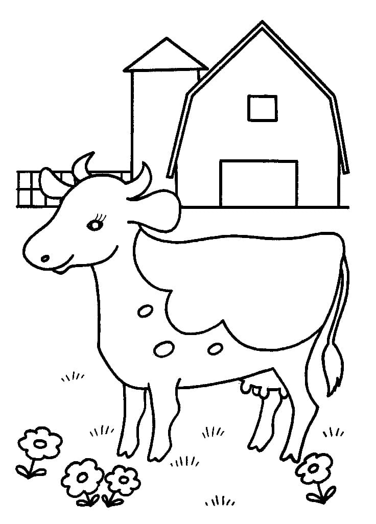 Pretty Cow Coloring Page