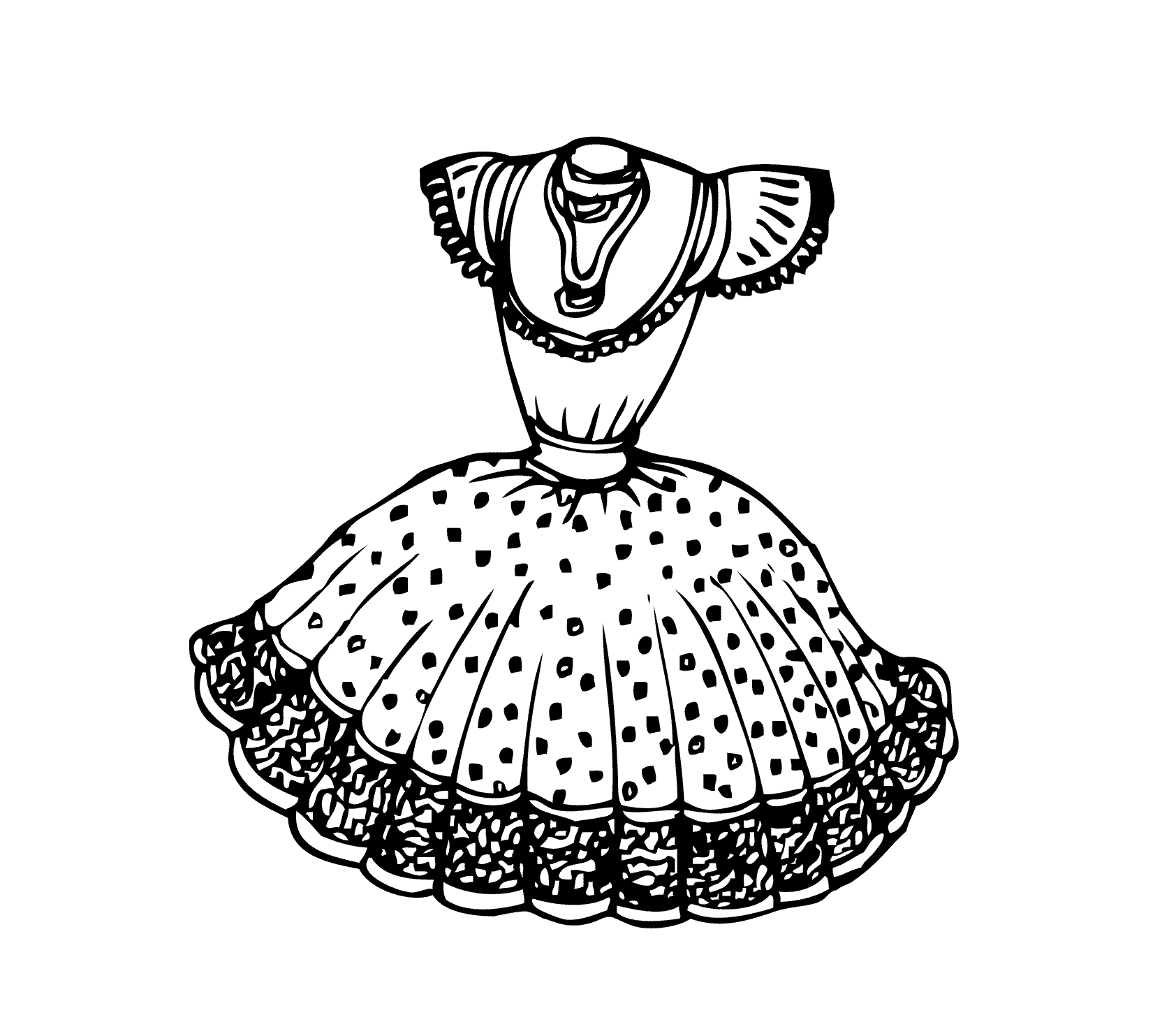 Pretty Dress Young Woman Coloring Page