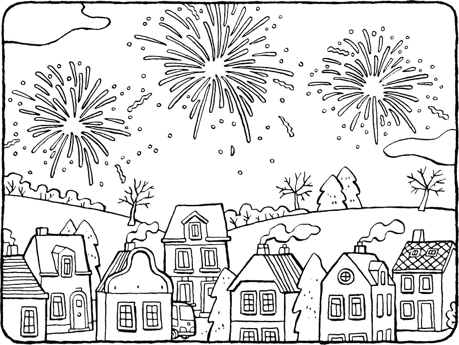 Pretty Fireworks Scene
