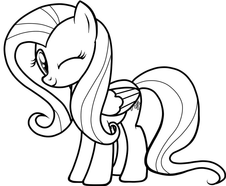 Pretty Fluttershy Coloring Page