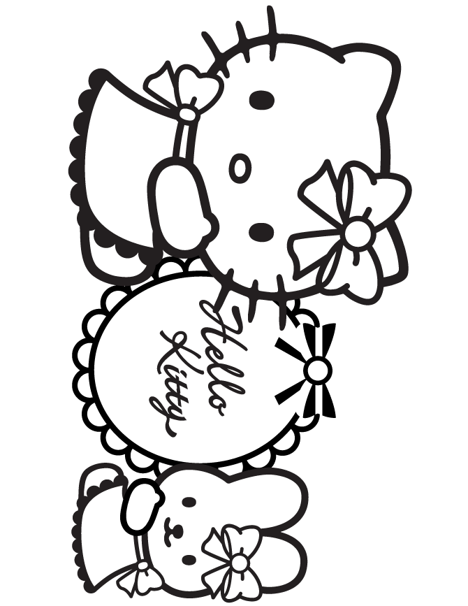 Pretty Hello Kitty Coloring Page
