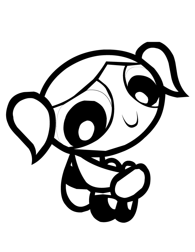 Pretty Powerpuff Girls Bubbles Coloring Page