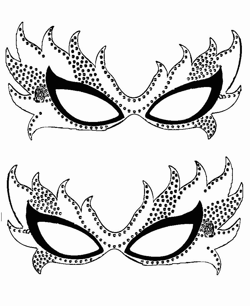 Pretty Printable Mask Coloring Page