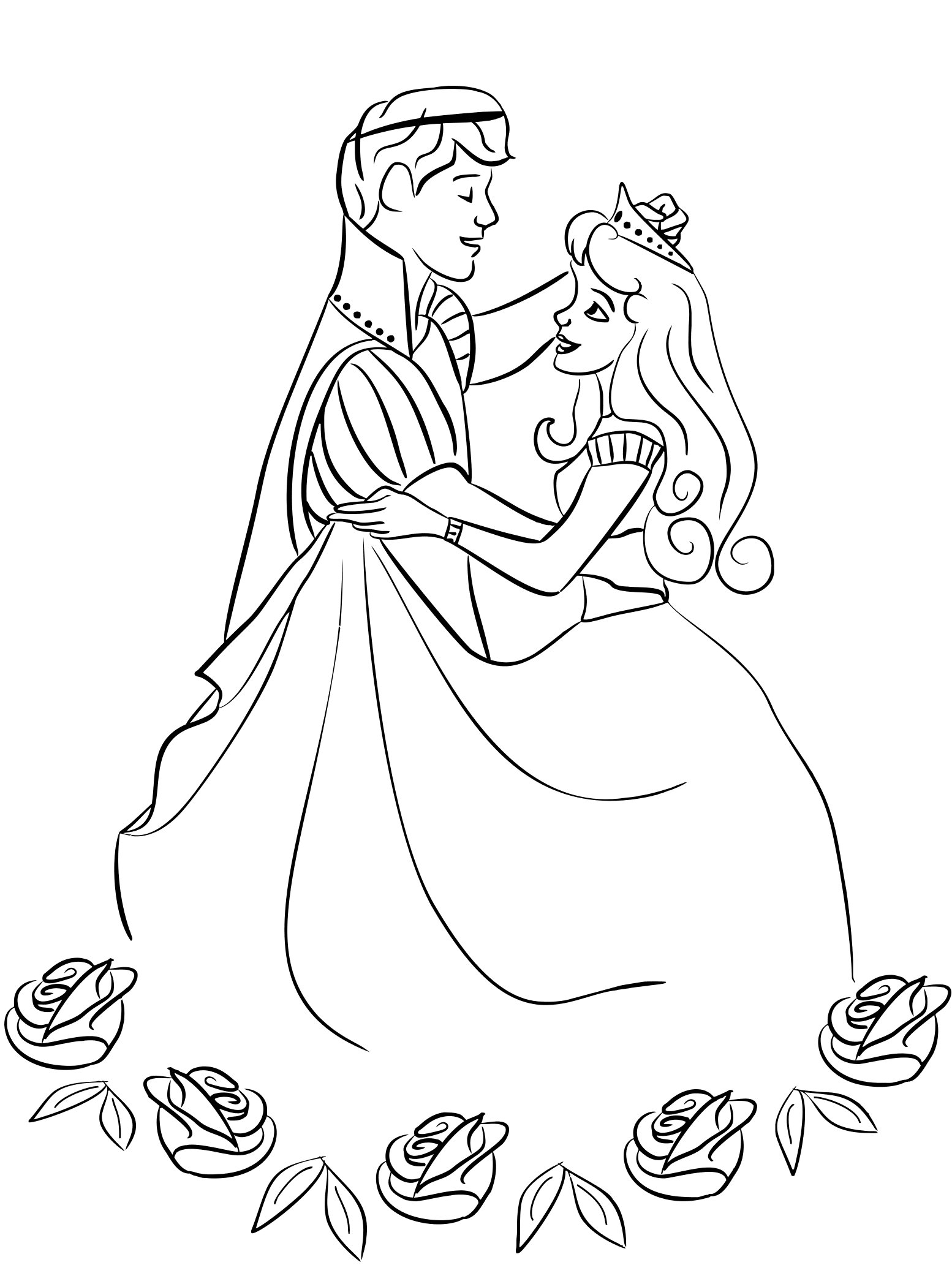 Prince And Princess Dancing Coloring Page