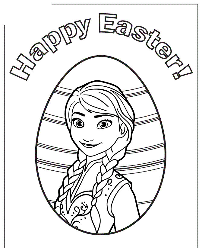 Princess Anna Happy Easter Colouring Page Coloring Page