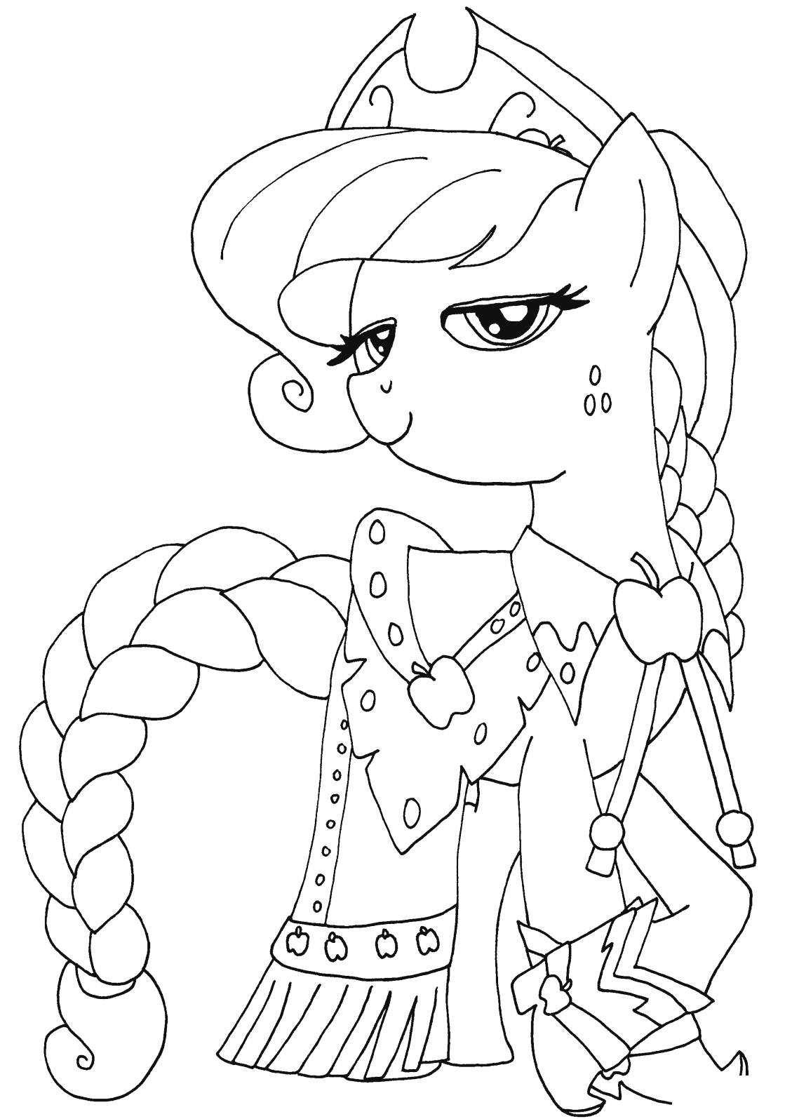 Princess Applejack My Little Pony Coloring Page