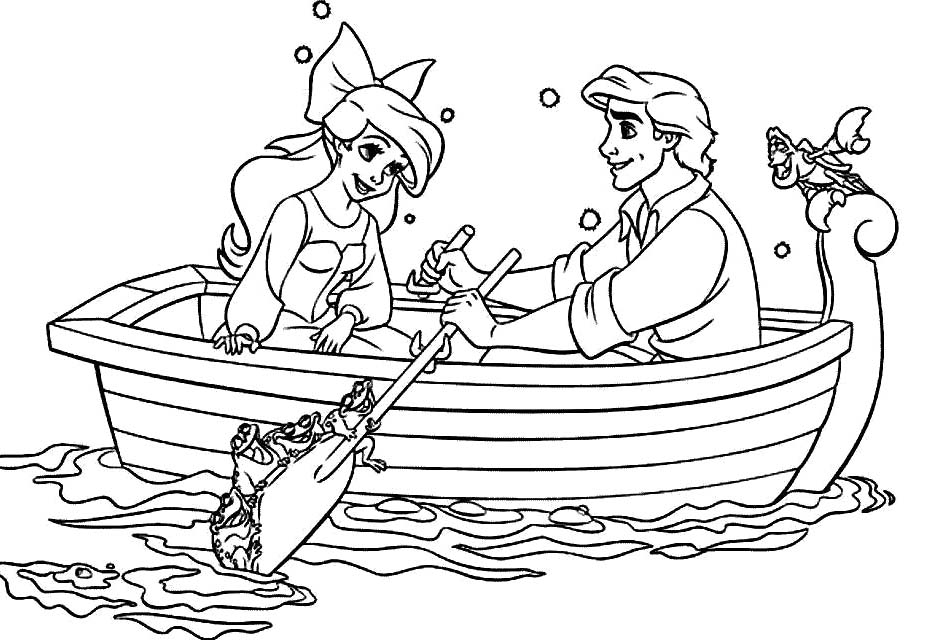 Princess Ariel And Eric Coloring Page