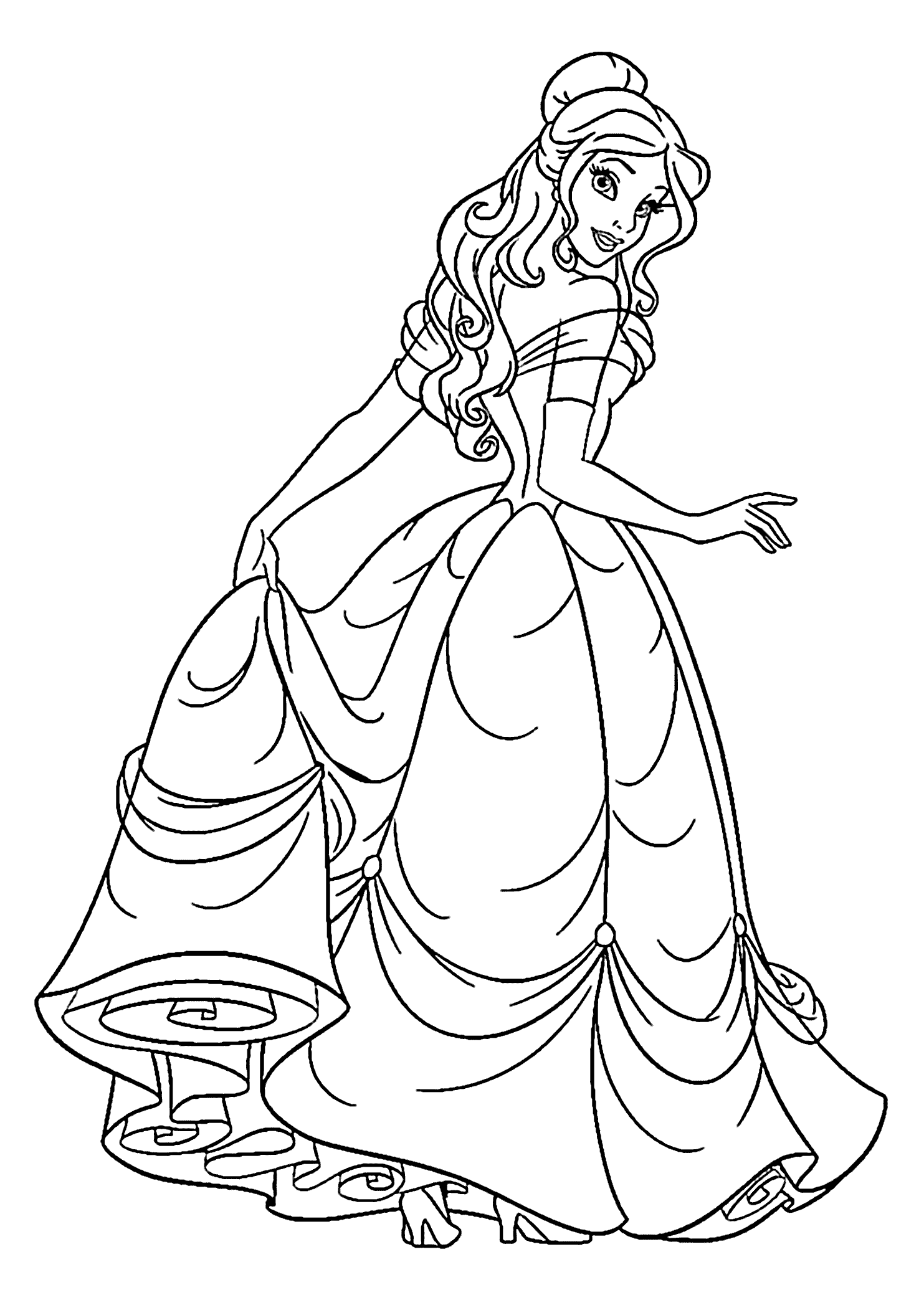 Princess Beauty And Beast Coloring Page