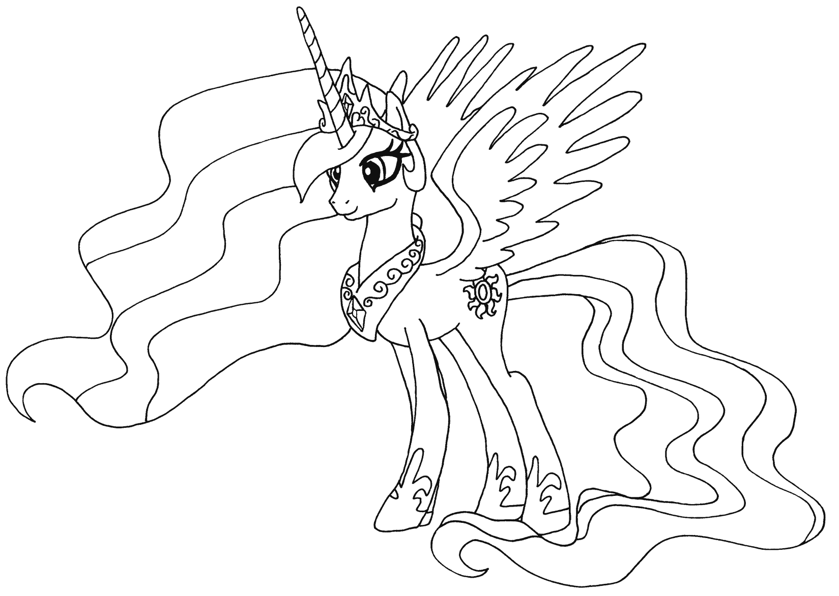Princess Celestia My Little Pony Coloring Pages   Coloring Cool