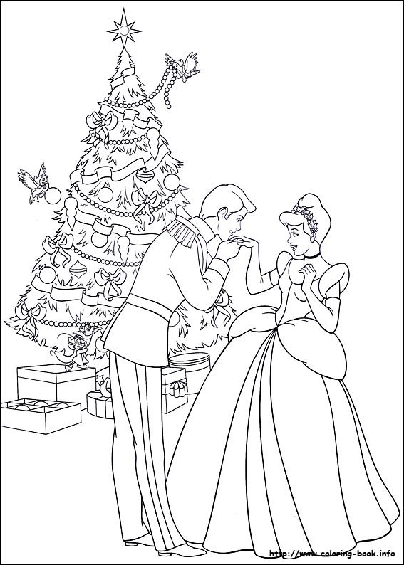 New Beautiful Princess Christmas Coloring Page