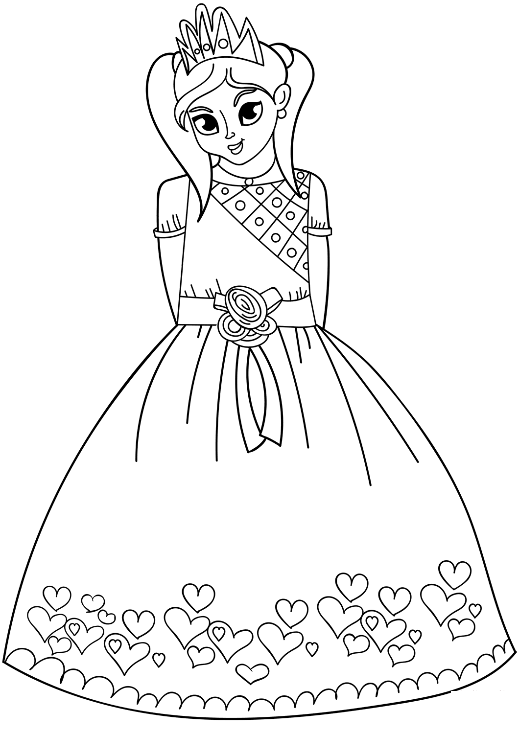 Princess Crowned Head Coloring Page