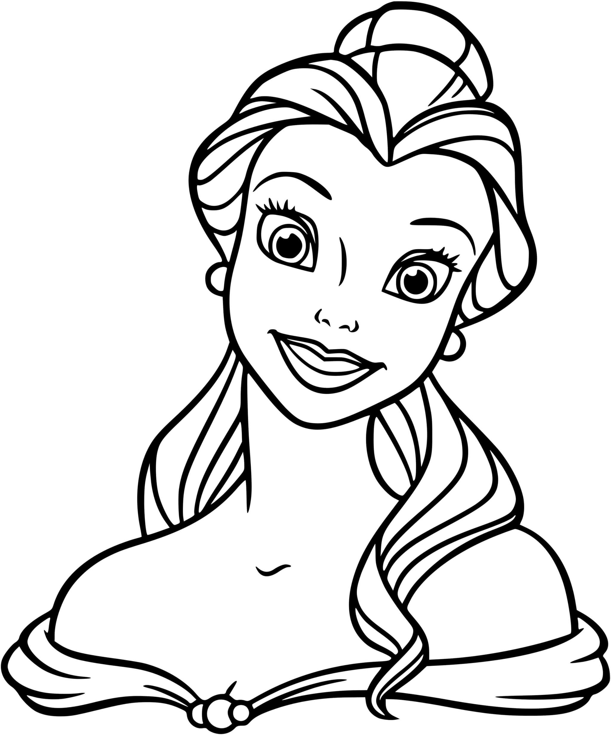 Princess Disney Belle Beauty And The Beast Coloring Page