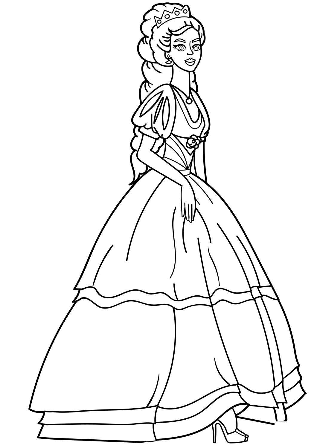 Princess Female Girl Coloring Page