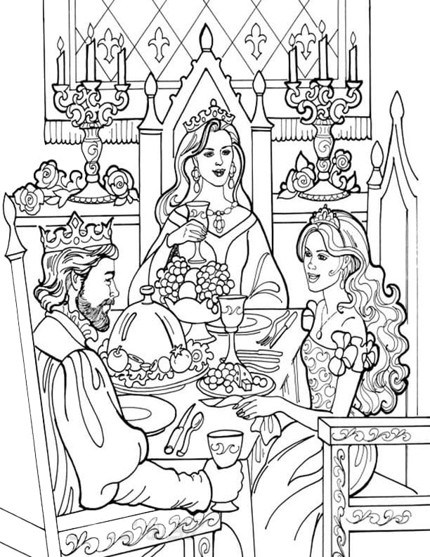 Princess Leonora in Meal Coloring Page