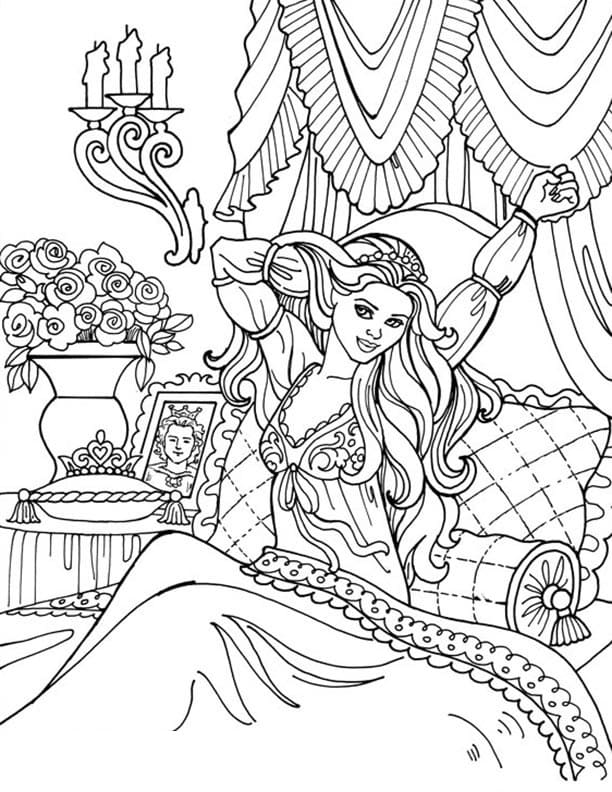 Princess Leonora Wakes Up Coloring Page