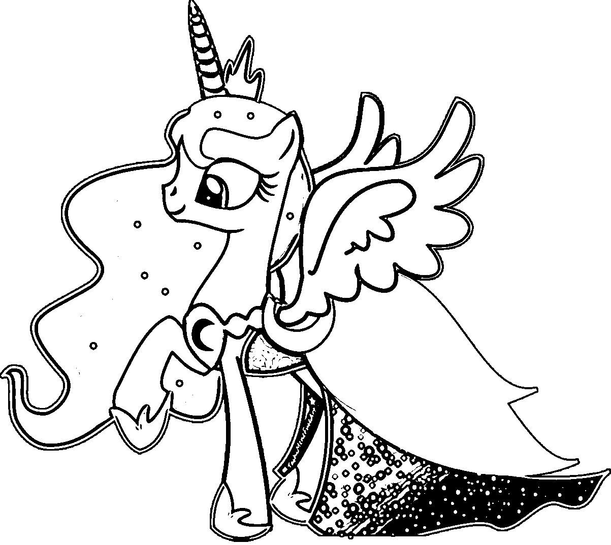 Princess Luna Little Pony Coloring Page