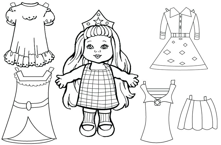 Princess Paper Doll Dressup Printable Coloring Page