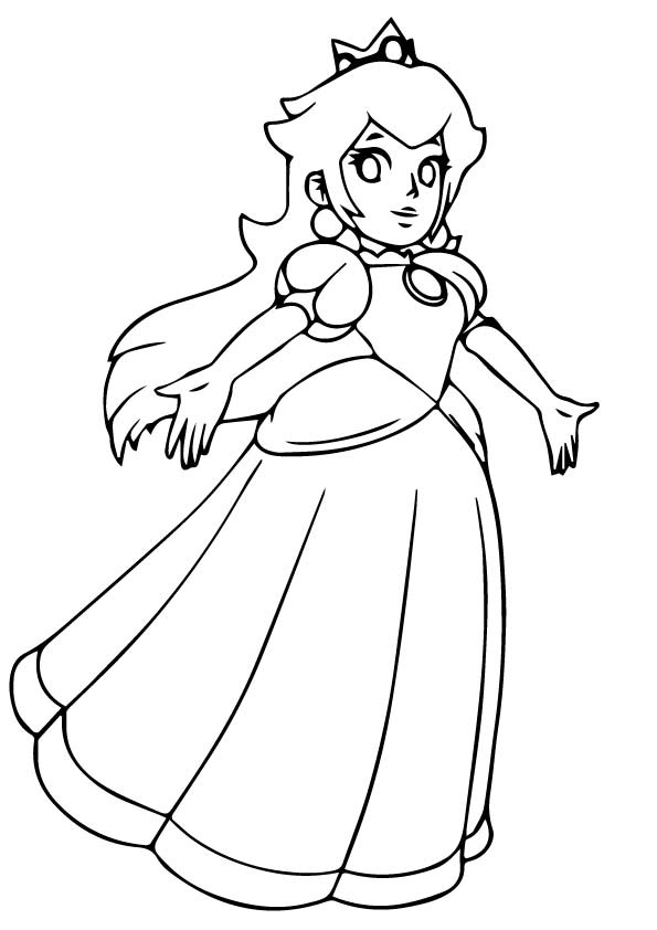 Princess Peach Dancing Coloring Page