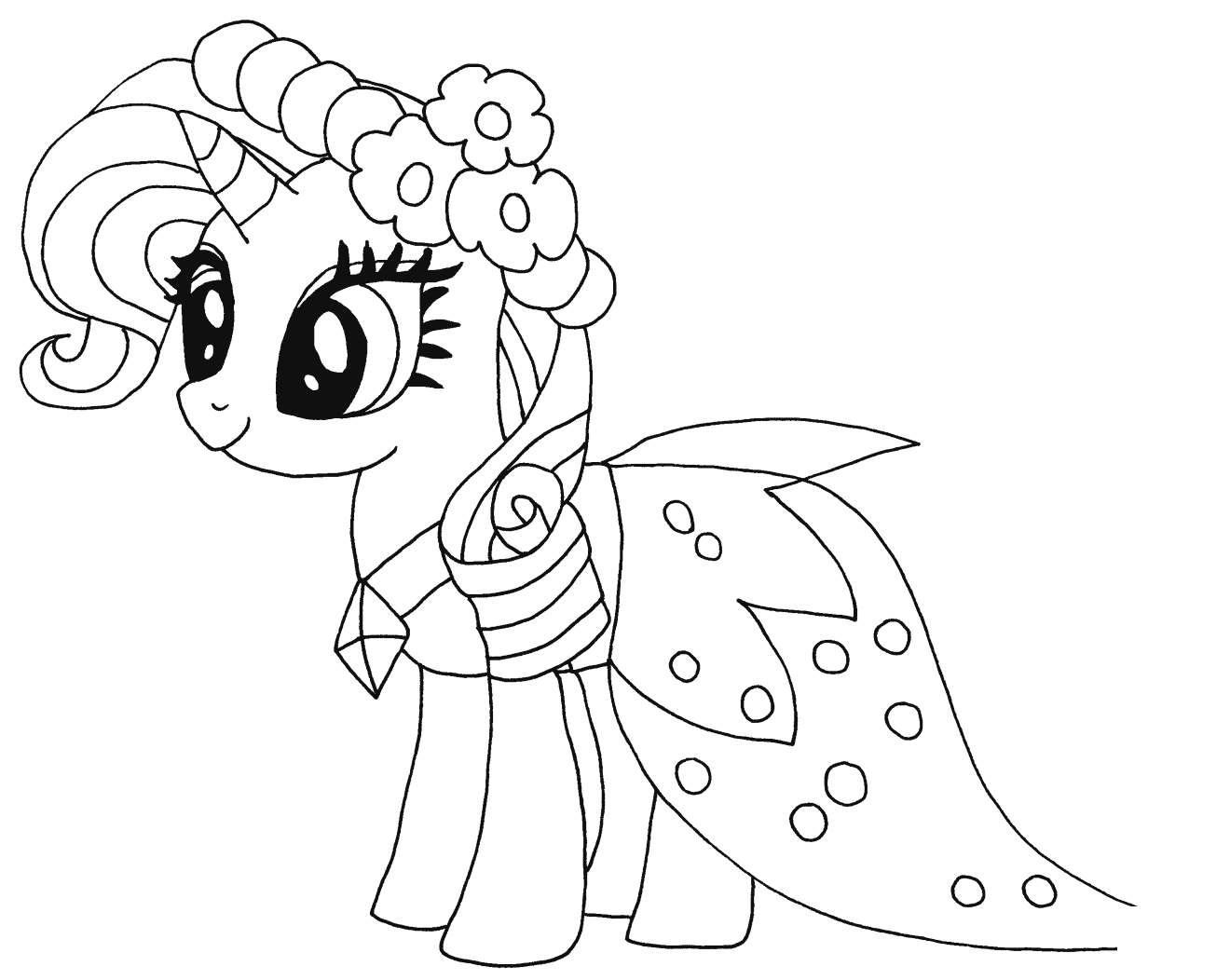 Princess Rarity My Little Pony Coloring Page