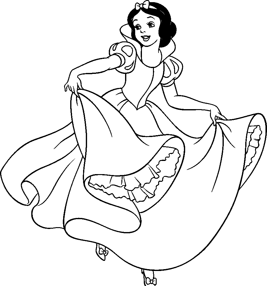 Princess Snow White Dancing Coloring Page
