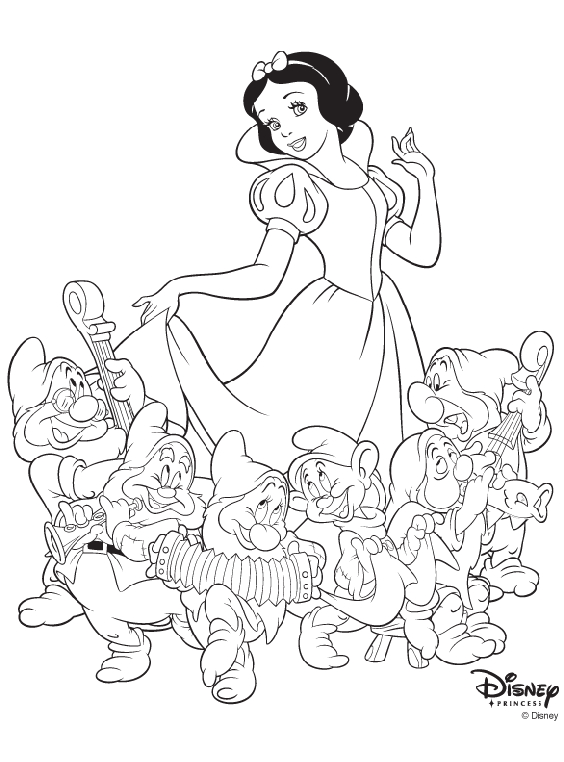 Princess Snow White Coloring Page