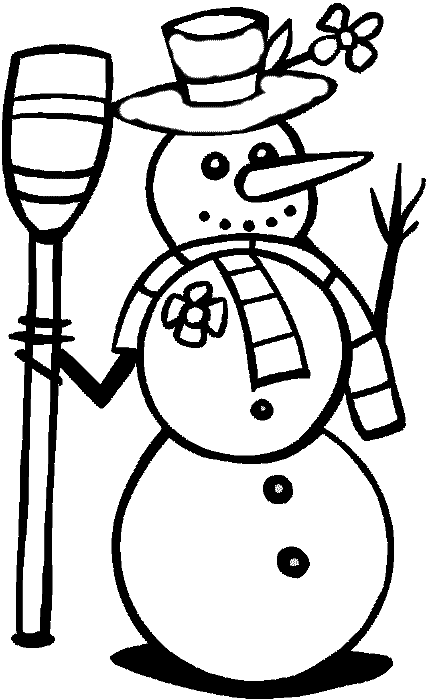 Printable Winter Snowman Coloring Page