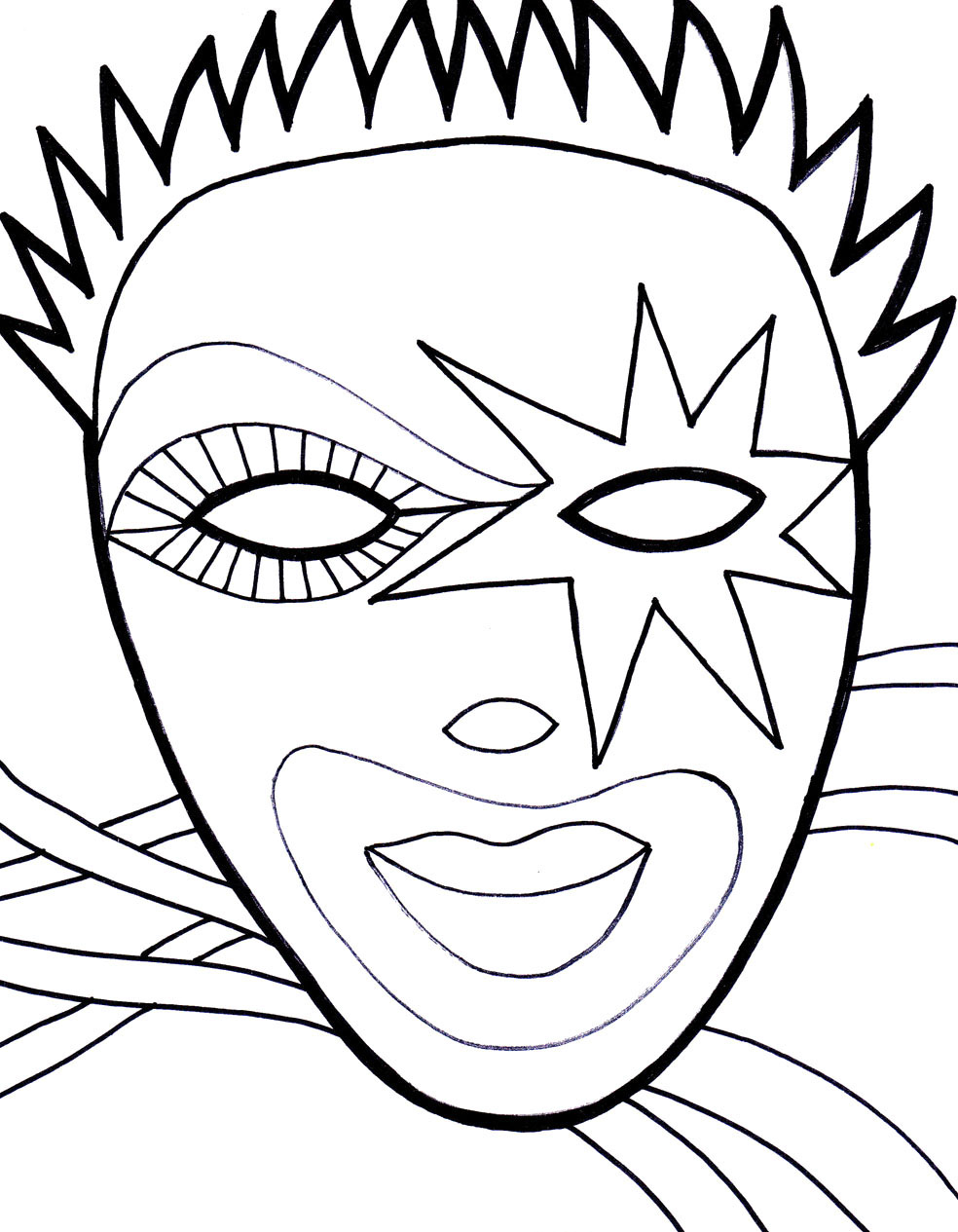 Print And Color Mask Coloring Page