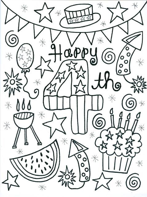 Printable 4th of July Coloring Page
