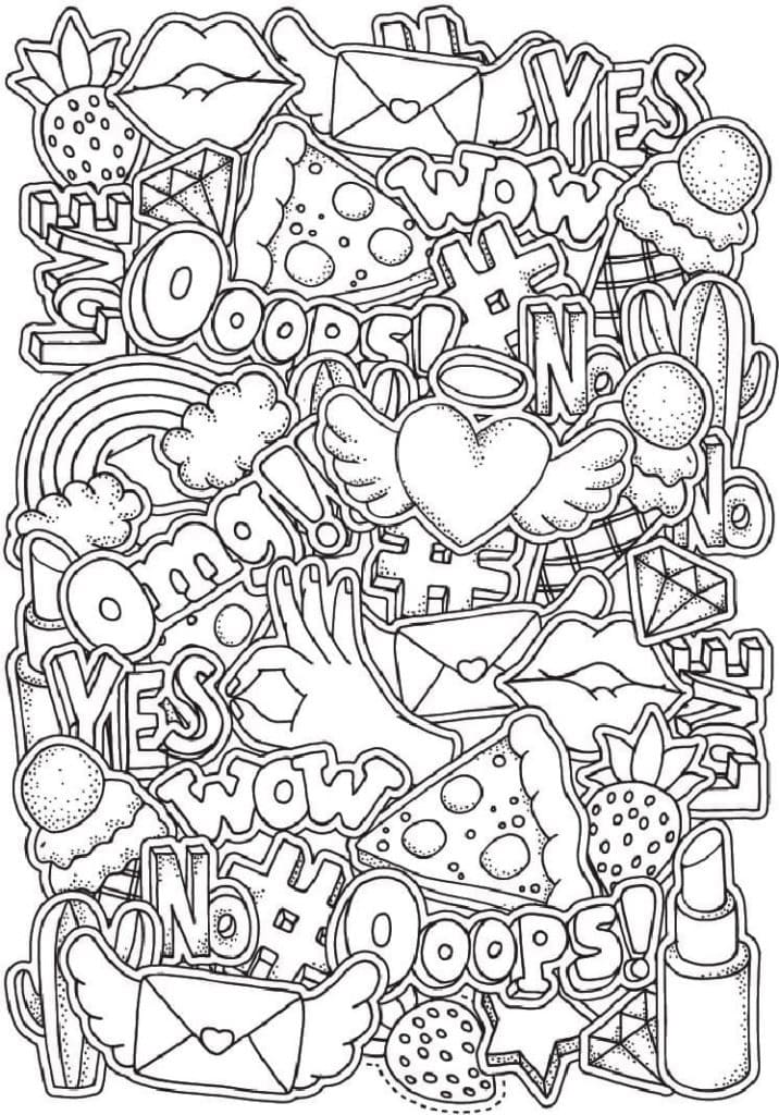 Printable Aestheics Coloring Page