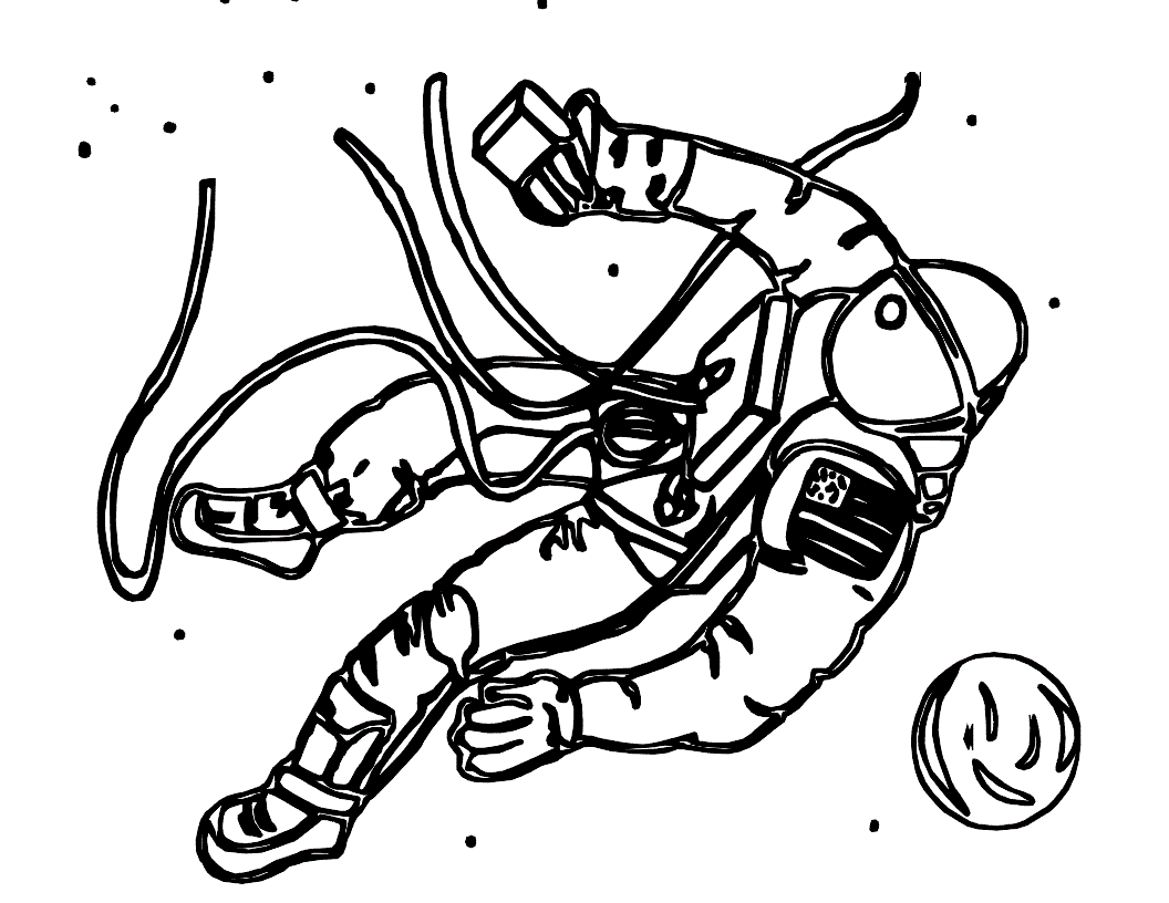 Printable Astronauts Coloring Page