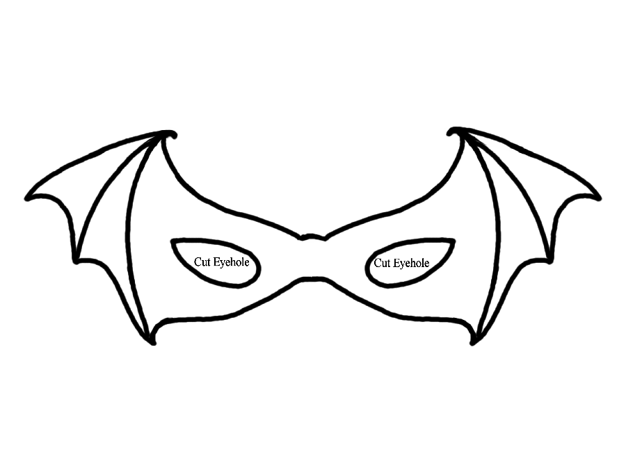 Printable Bat Mask For Halloween Coloring Page