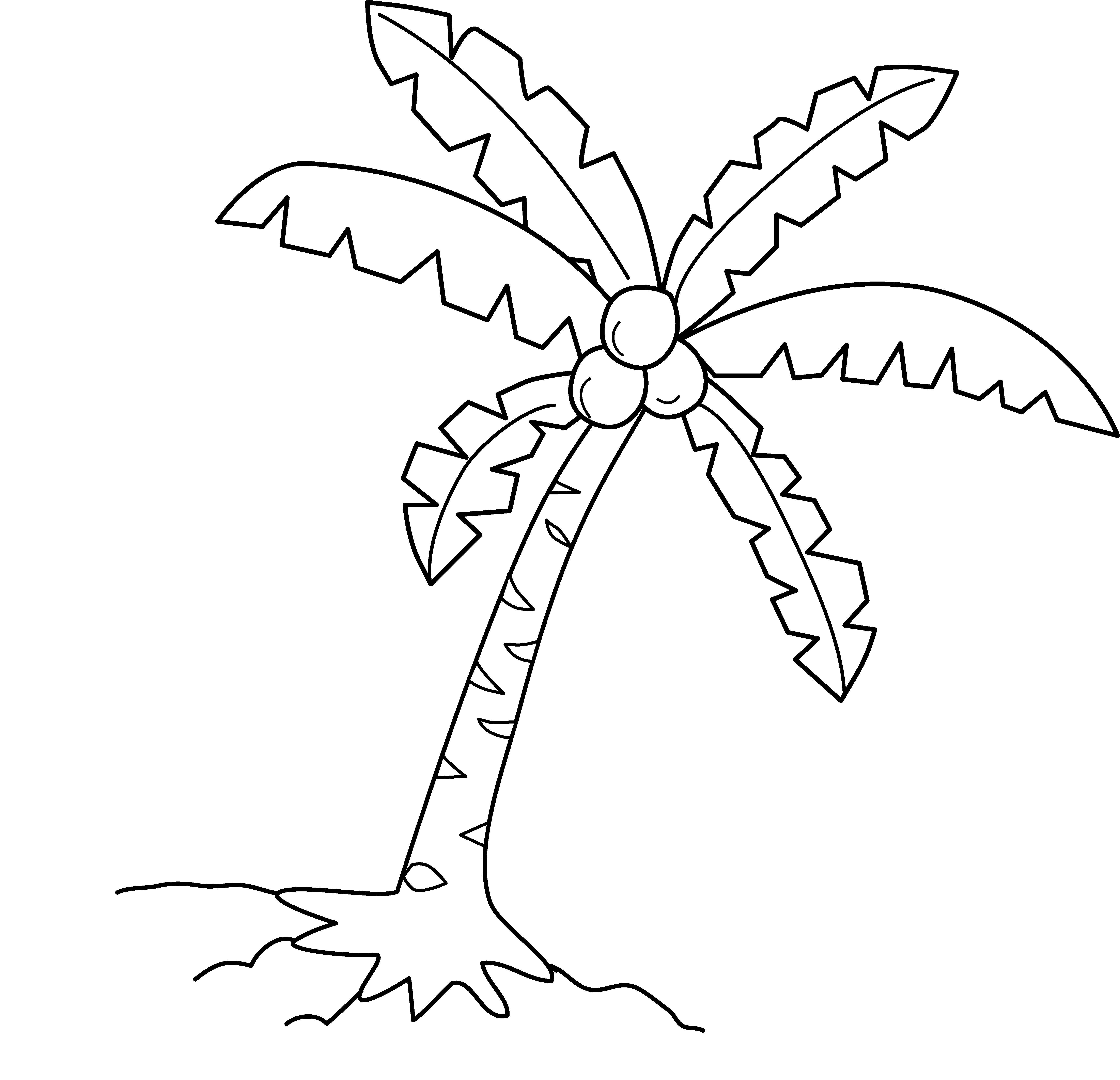 Printable Coconut Trees Coloring Page