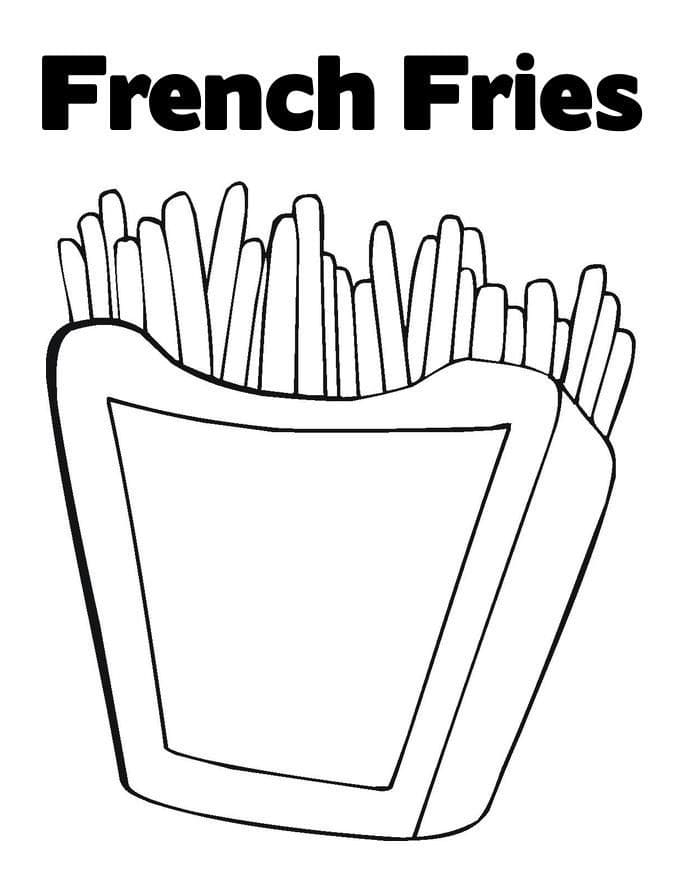 Printable French Fries Coloring Page