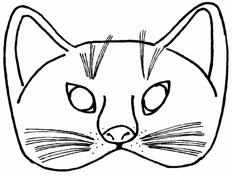 Printable Halloween Cat Mask Coloring Page