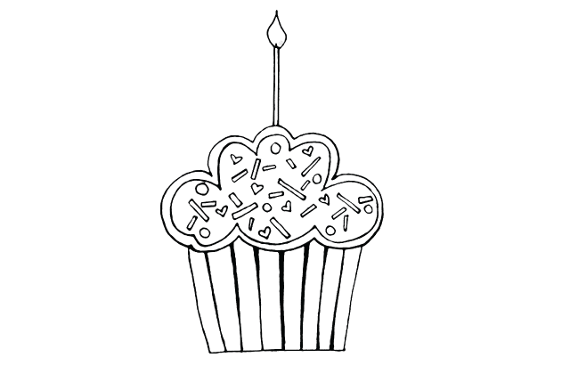 Printable Happy Birthday Cupcake