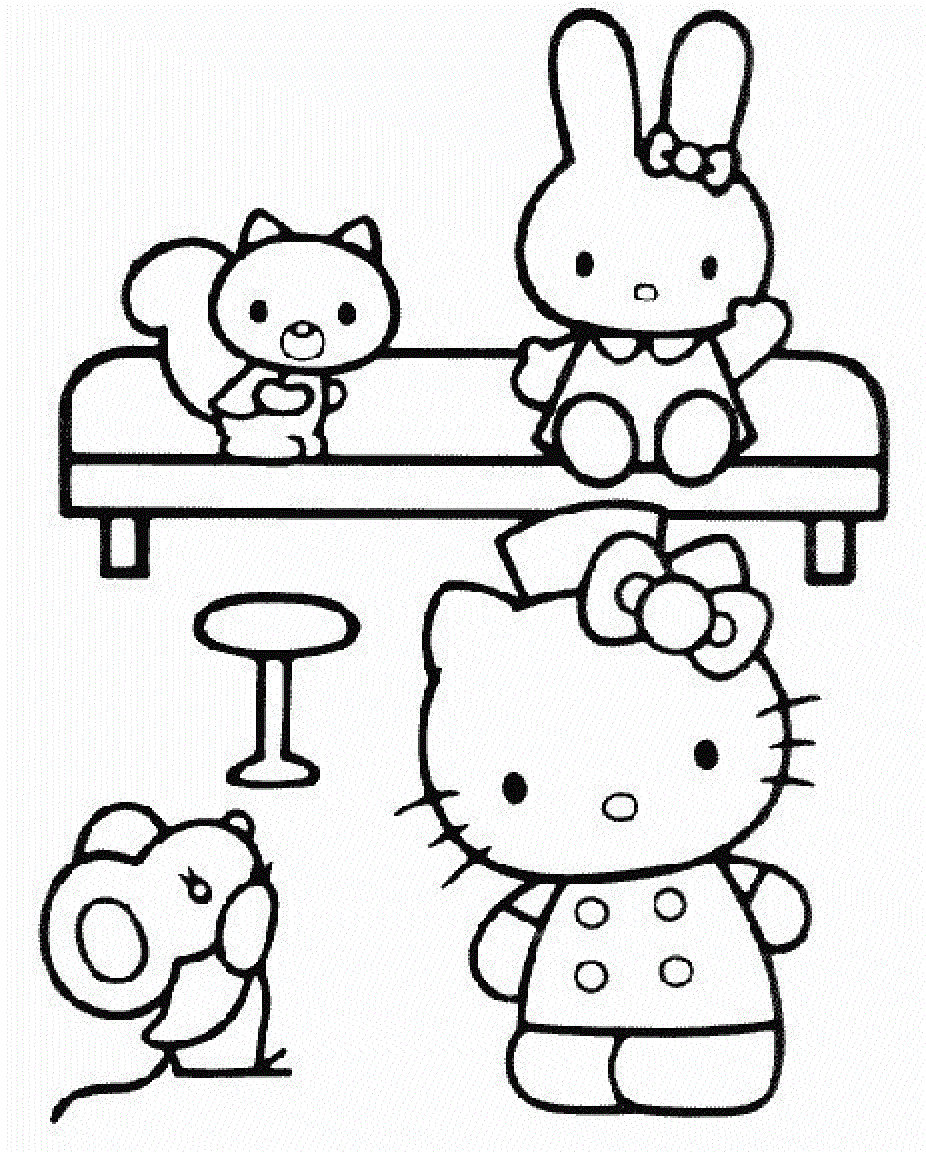 Printable Hello Kitty S Kids Coloring Page